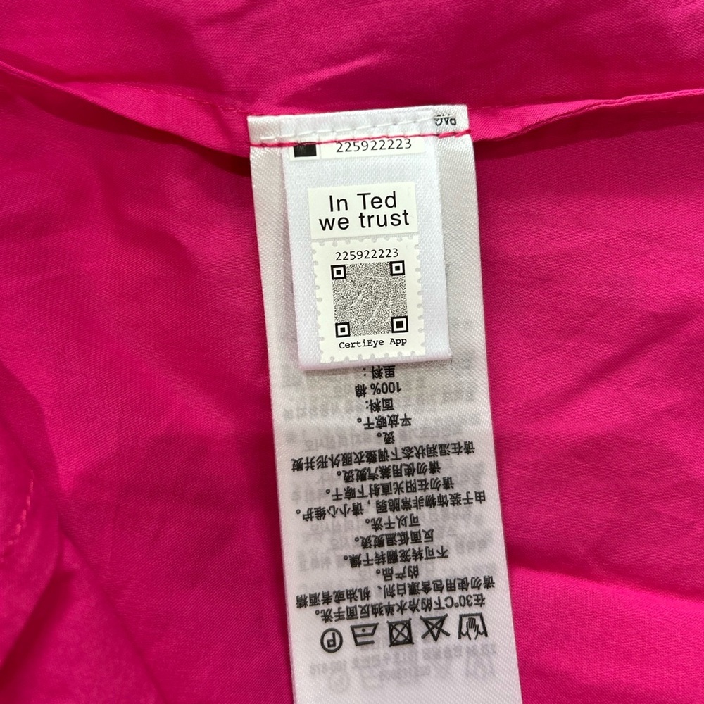 NWT Ted Baker Mazieh Broderie Eyelet Peplum Top Size 1 US 4 Ruffle Sleeve Pink - Picture 10 of 13